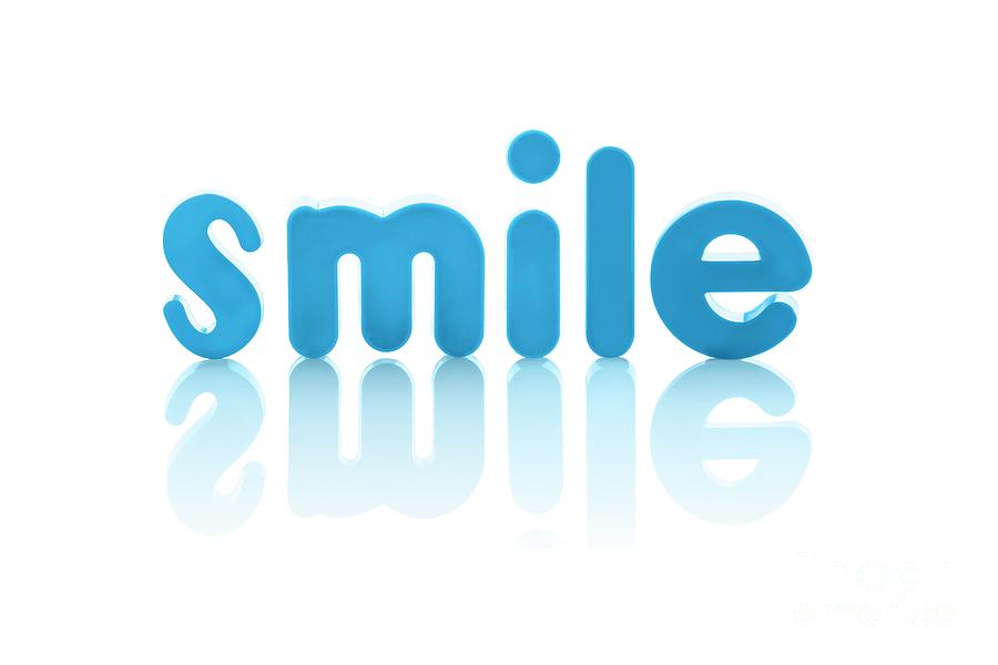 The Word smile In Blue Letters Photograph by Science Photo Library