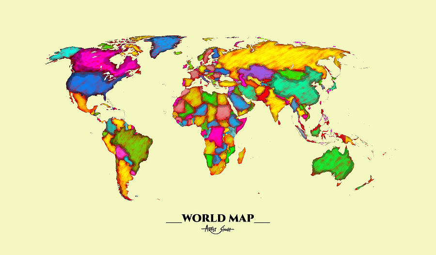 The World Map Artist Singh Mixed Media By Artguru Official Maps Pixels 9879