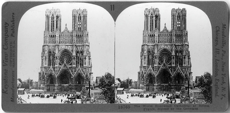 The World Renowned Cathedral At Reims Photograph by The New York Historical Society