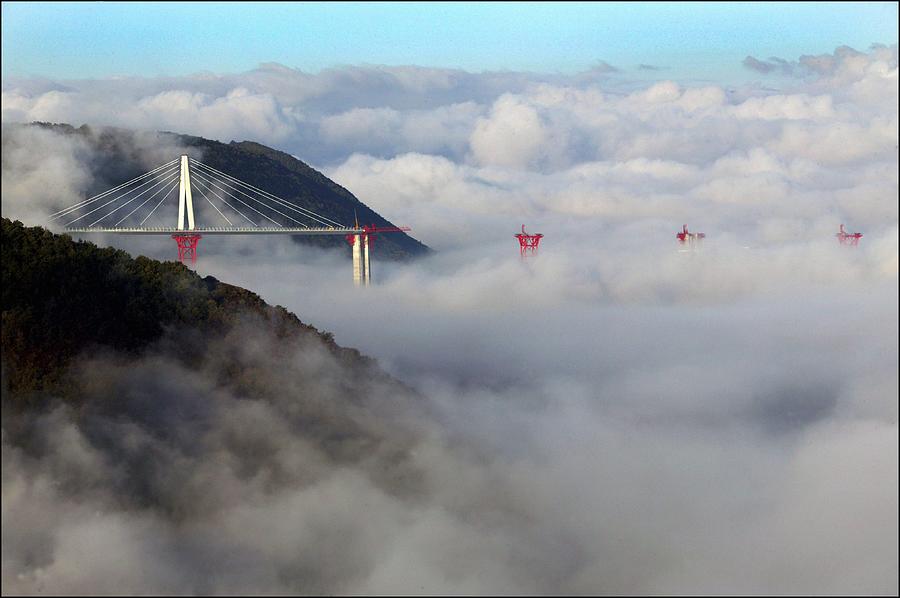 The Worlds Highest Bridge Under Photograph by Raphael Gaillarde