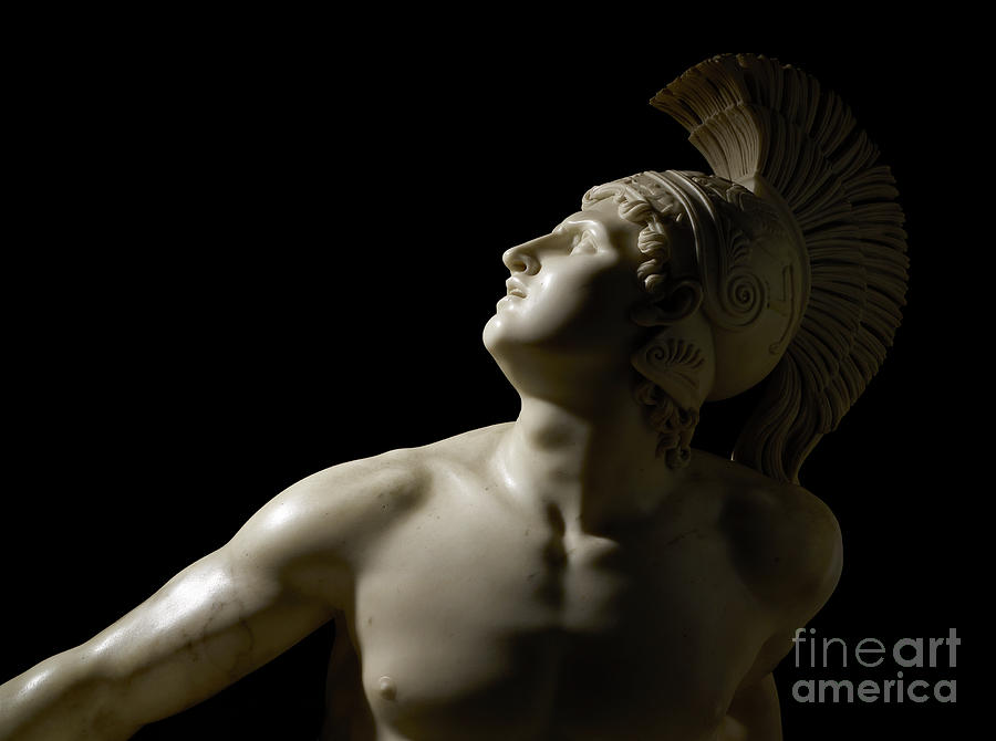 The Wounded Achilles, 1825, detail, marble Sculpture by Filippo Albacini
