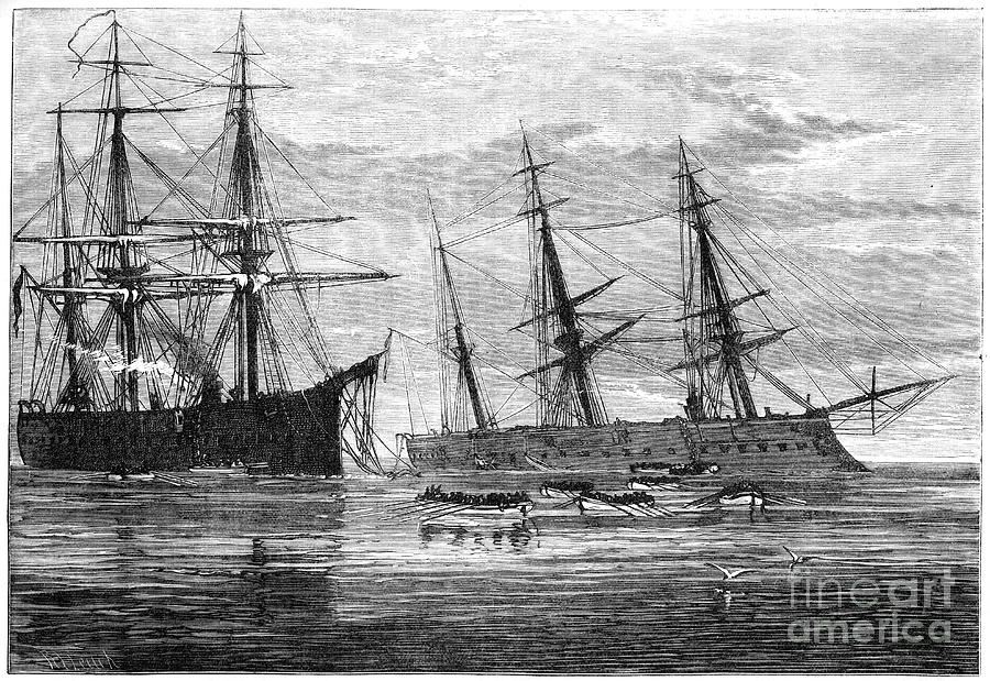 The Wreck Of Hms Vanguard, 19th Century Drawing by Print Collector
