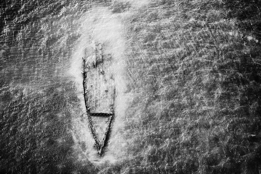 Black And White Photograph - The Wrecked Ship by Abbas Ali Amir