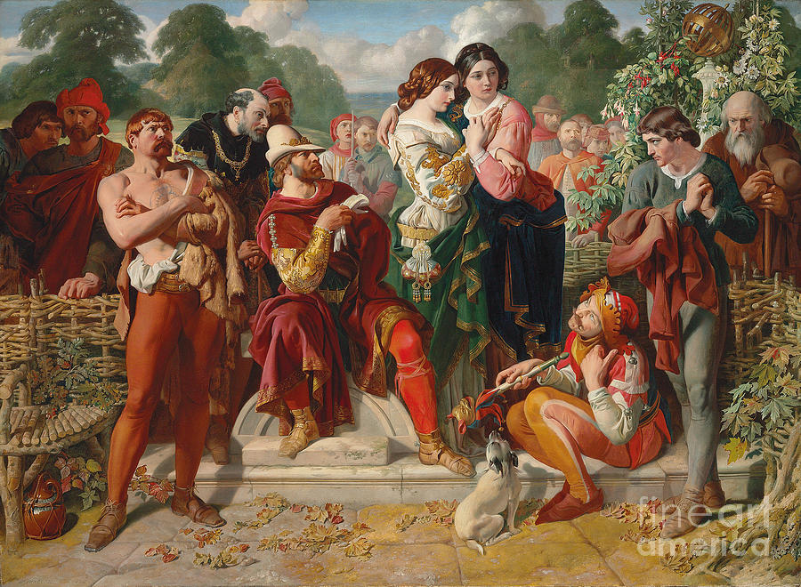 Daniel Maclise Painting - The Wrestling Scene In as You Like It, 1854 by Daniel Maclise
