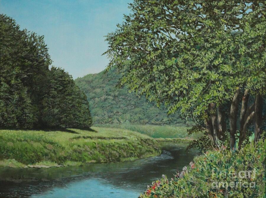 The Wye river of Wales Painting by Bob Williams