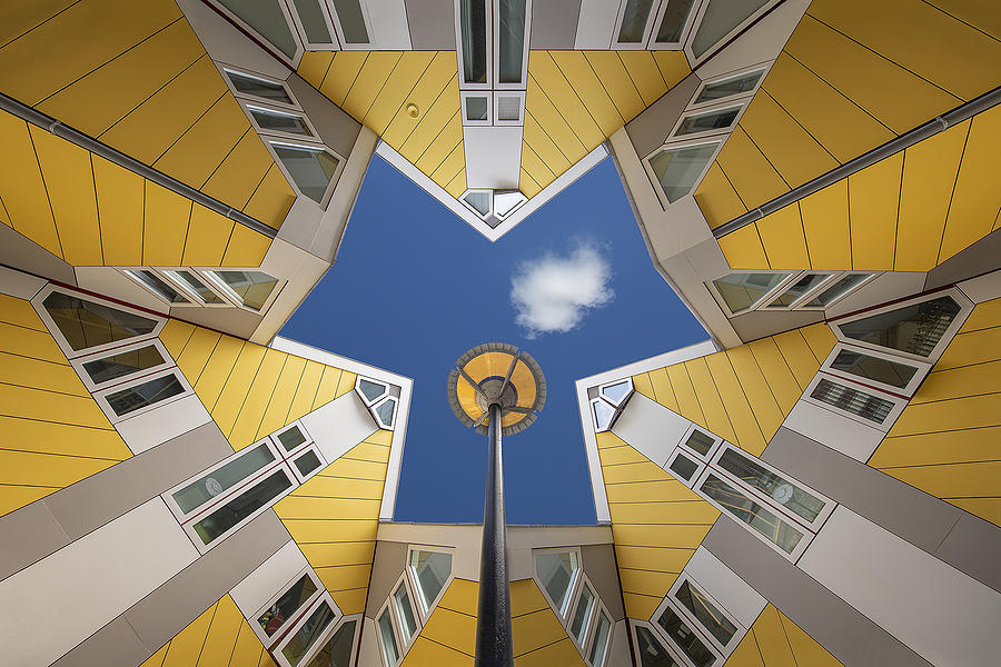 The Yellow At The Cube Houses Photograph by Franois Possen