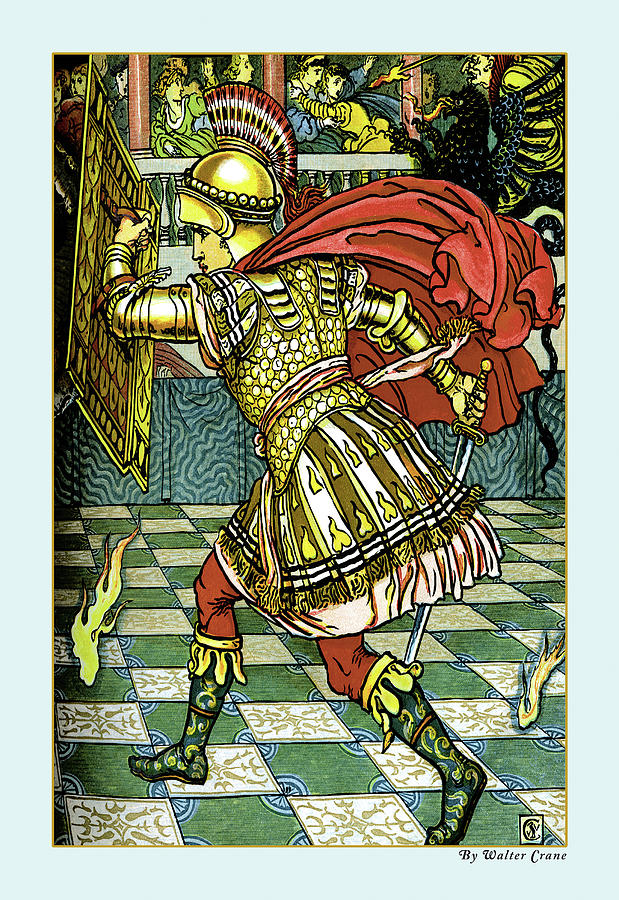 The Yellow Dwarf - Battle Painting by Walter Crane