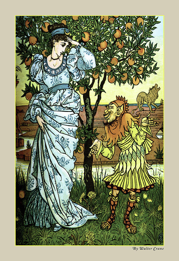 The Yellow Dwarf Rescues Princess Painting by Walter Crane