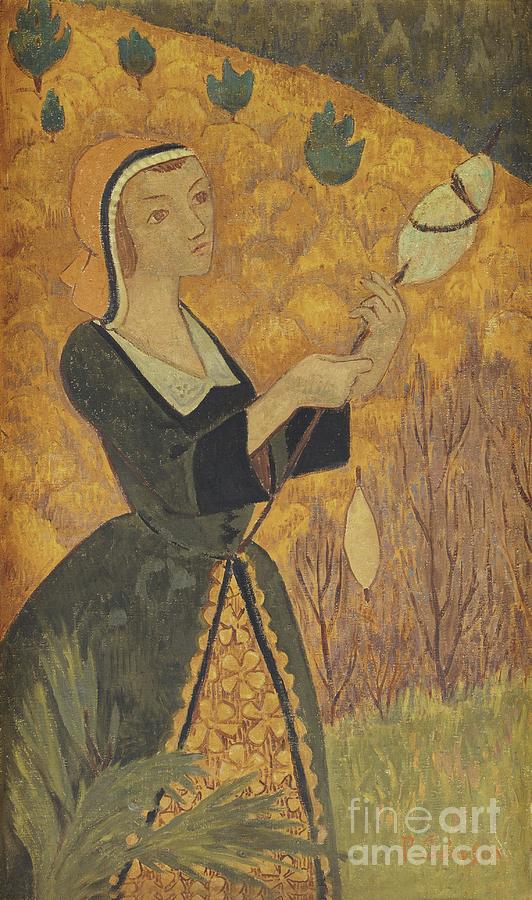 Flax Painting - The Yellow Spinner, 1918 by Paul Serusier