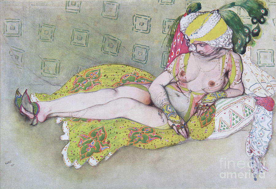 The Yellow Sultans Wife, 1916. Artist Drawing by Heritage Images
