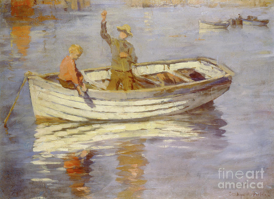The Young Fishermen By Stanhope Alexander Forbes Painting by Stanhope Alexander Forbes