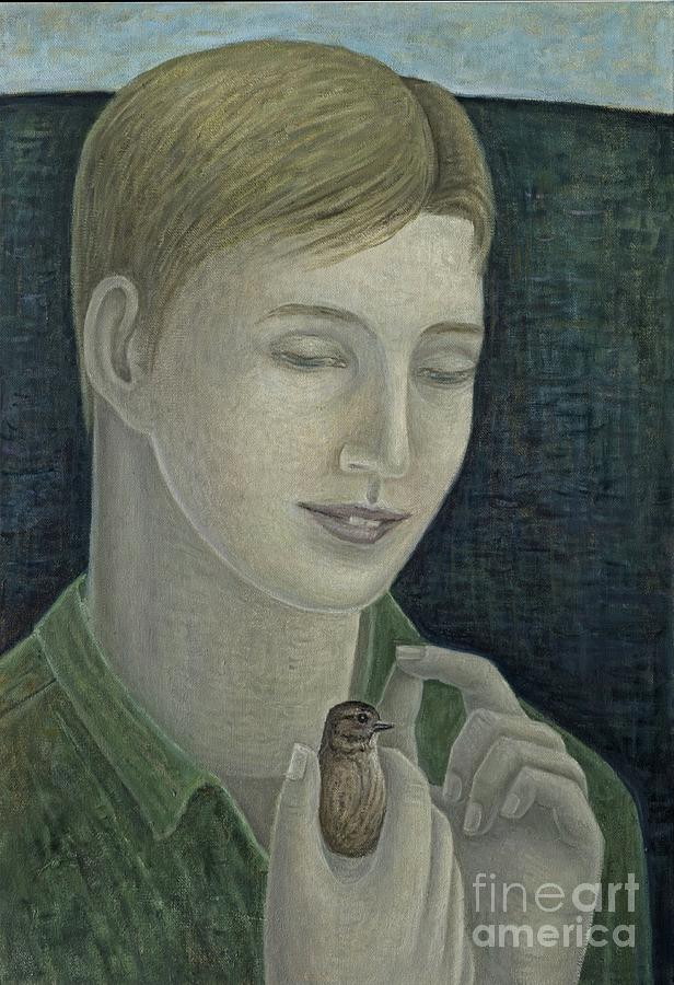 The Young Francis Boy Holding Bird, 2015 Painting by Ruth Addinall