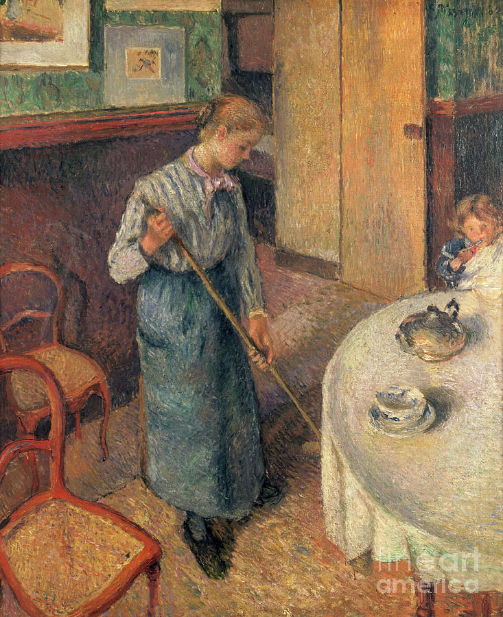 The Young Servant, 1882. Artist Camille Drawing by Print Collector