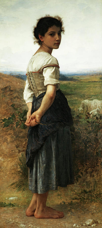 William Adolphe Bouguereau Painting - The Young Shepherdess by William-Adolphe Bouguereau