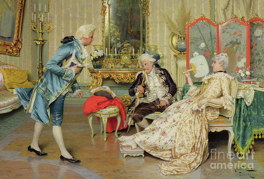 Furniture Painting - The Younger Suitor by Arturo Ricci