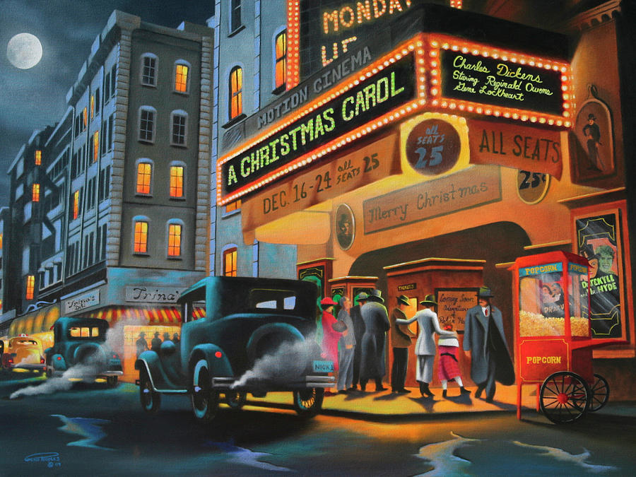 Vintage Painting - Theater District by Geno Peoples