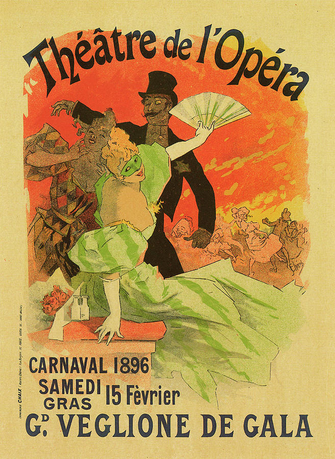 Theatre de LOpera Carnival Painting by Jules Cheret