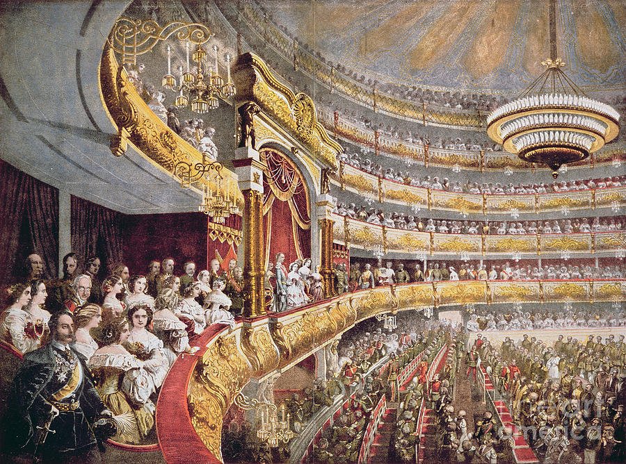 Theatre Interior, Moscow, 1856 Painting by European School