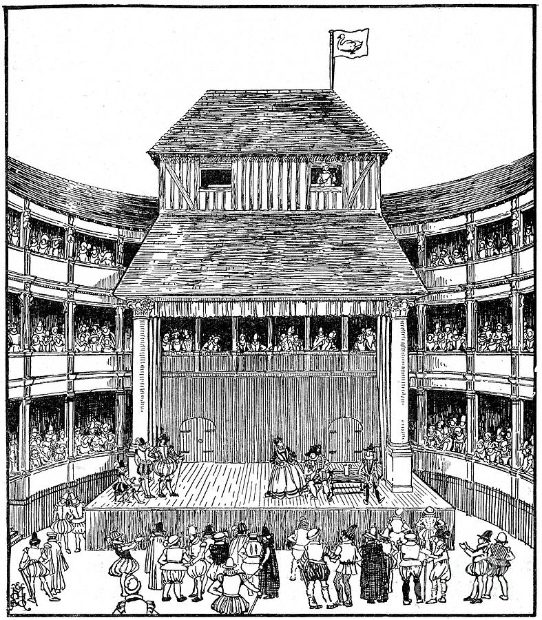 Theatre Or Playhouse In The Time Drawing by Print Collector