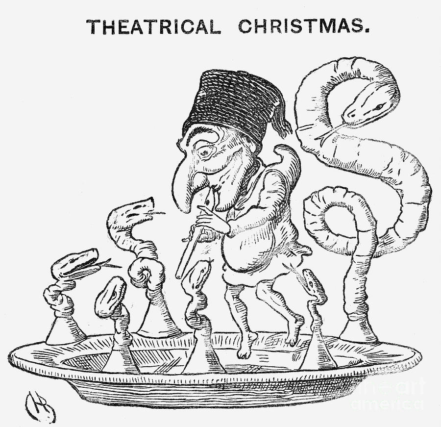 Theatrical Christmas, 1866. Artist Drawing by Print Collector