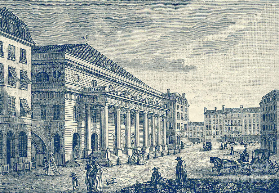 Theattre de l Odeon, Paris before fire of 1799 Drawing by French School