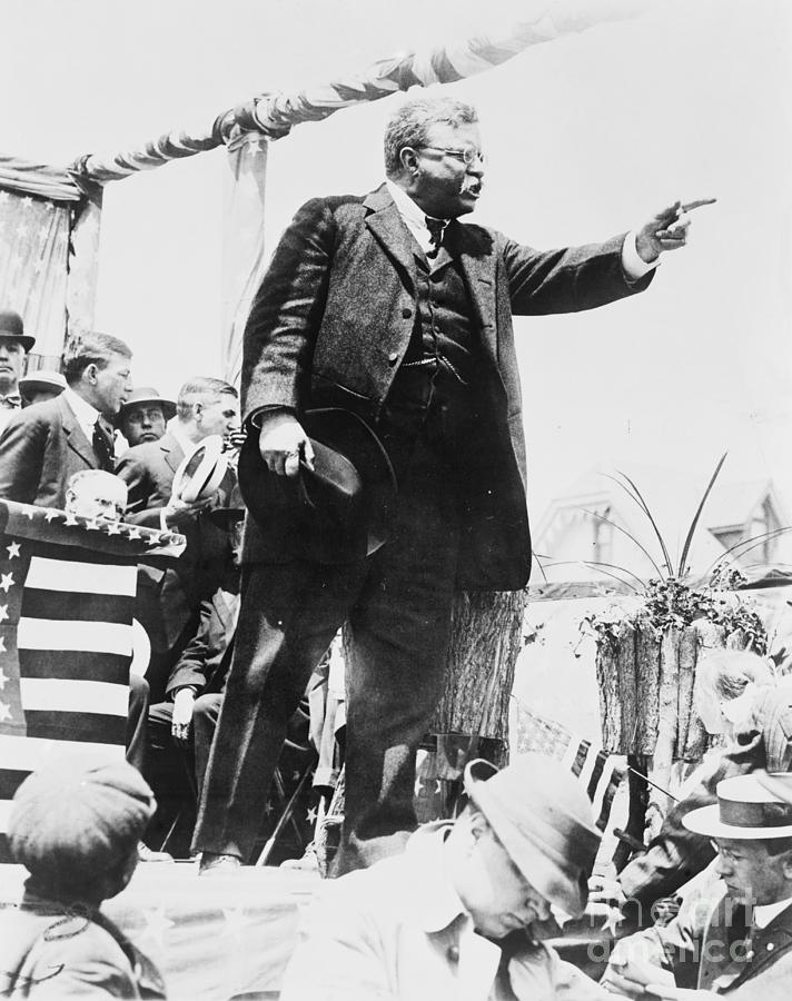 Theodore Roosevelt Giving Speech Photograph by Bettmann