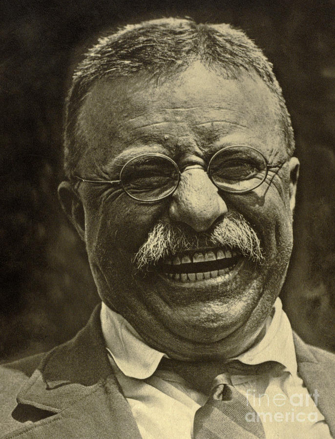 Theodore Roosevelt laughing Photograph by American School