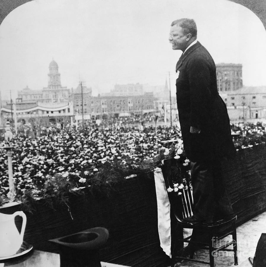 Theodore Roosevelt Standing On Chair Photograph by Bettmann