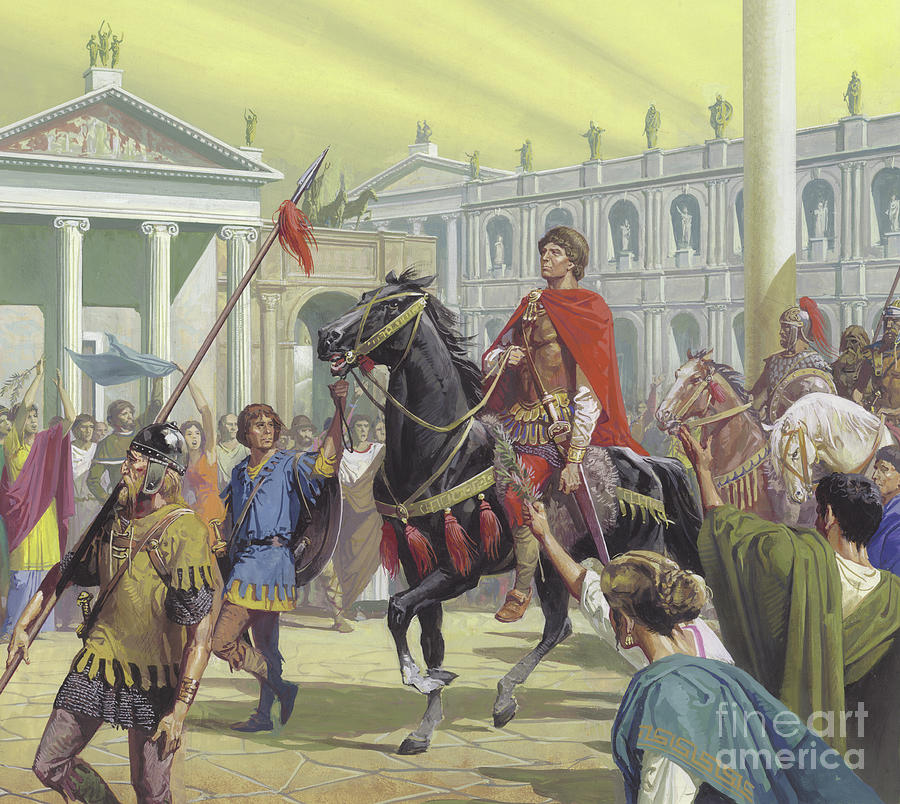 Architecture Painting - Theodoric Enters Rome In The Year Ad 500 by Severino Baraldi