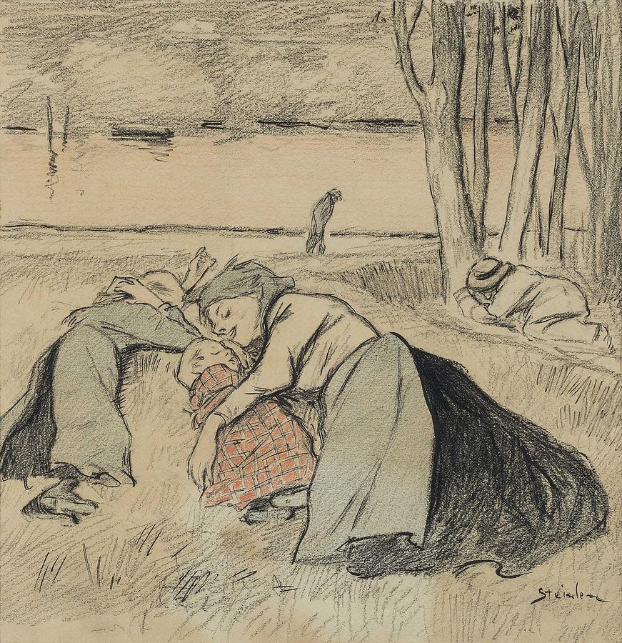 Holiday Painting - Theophile Alexandre Steinlen, Mother s Dream 1897 by Celestial Images