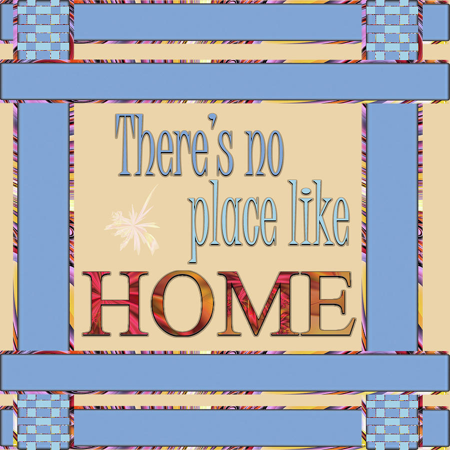 Abstract Digital Art - Theres No Place Like Home Gingham Frame by Fractalicious