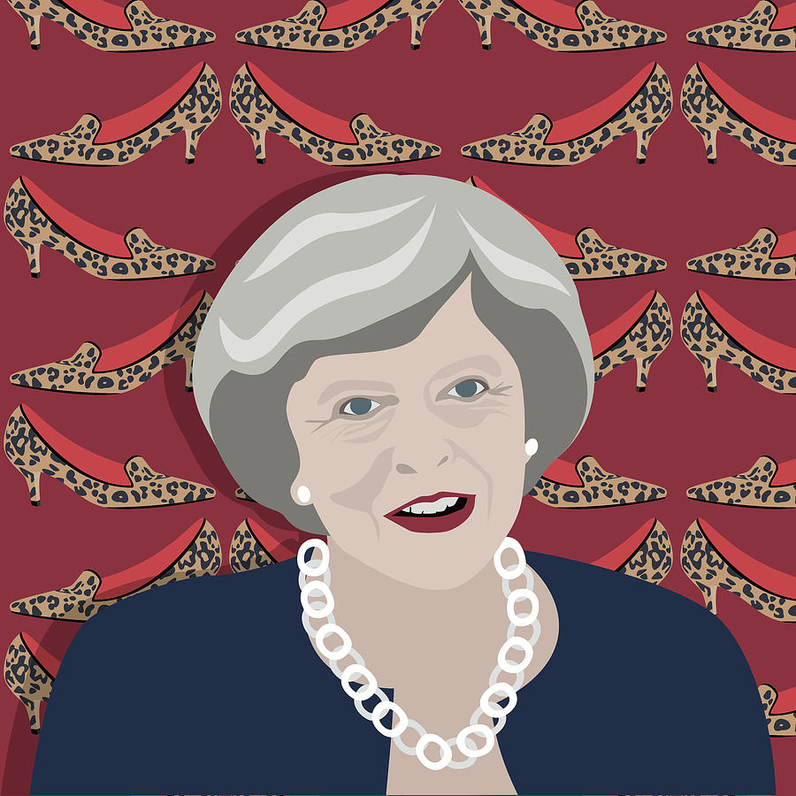 Theresa May And The Kitten Heel Digital Art by Claire Huntley