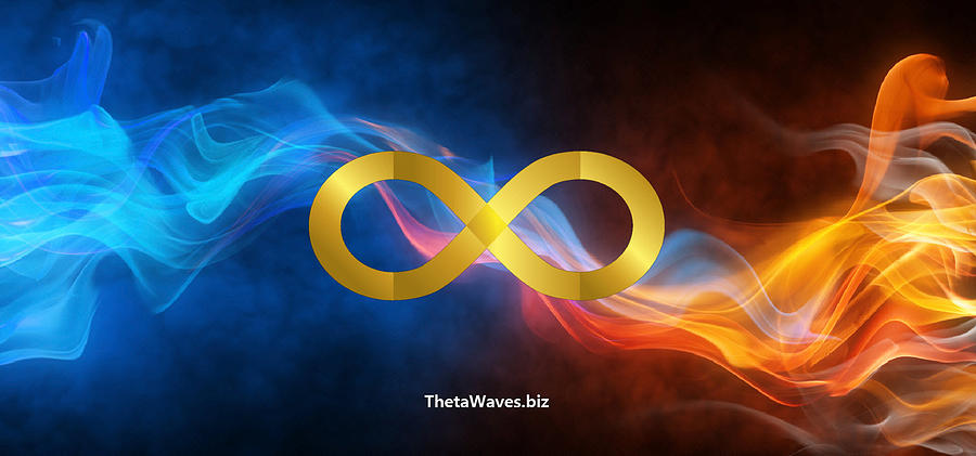 THETA-WAVES--13--Infinity-Symbol-Gold-Horizontal Digital Art by Tari Steward
