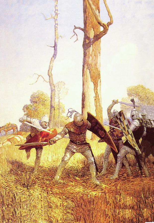 They Fought with Him Painting by N.C. Wyeth