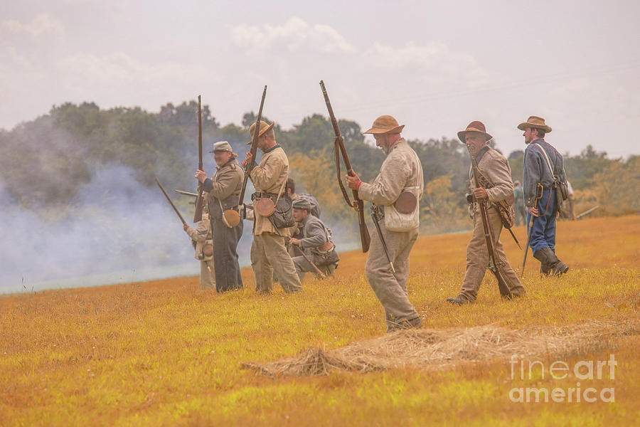 Thick of the Fight Confederate Soldiers Digital Art by Randy Steele ...