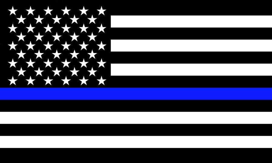 Thin Blue Line - American Flag Digital Art by 1776 Land of the free ...