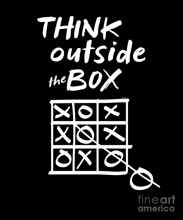 Think Outside The Box Tic Tac Toe Funny Playing Games Humor Gifts ...