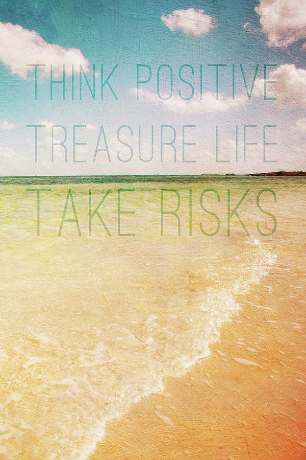 Beach Painting - Think Positive by Susan Bryant