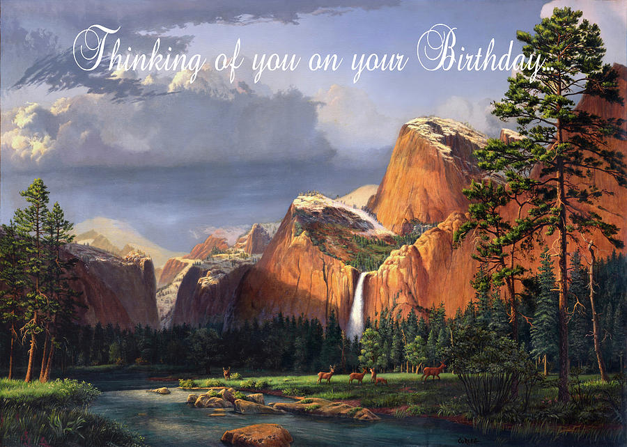 Thinking Of You On Your Birthday Greeting Card - Deer Mountain ...