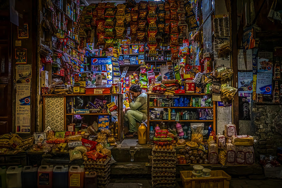 This Crazy Little Shop (kathmandu Streets At Night) Photograph by Doron Margulies
