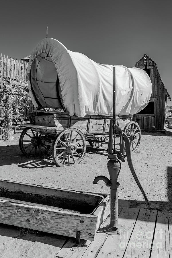This is a photo of the Utah Zion National Park Vintage Wagon Black and White Photograph by Aloha Art