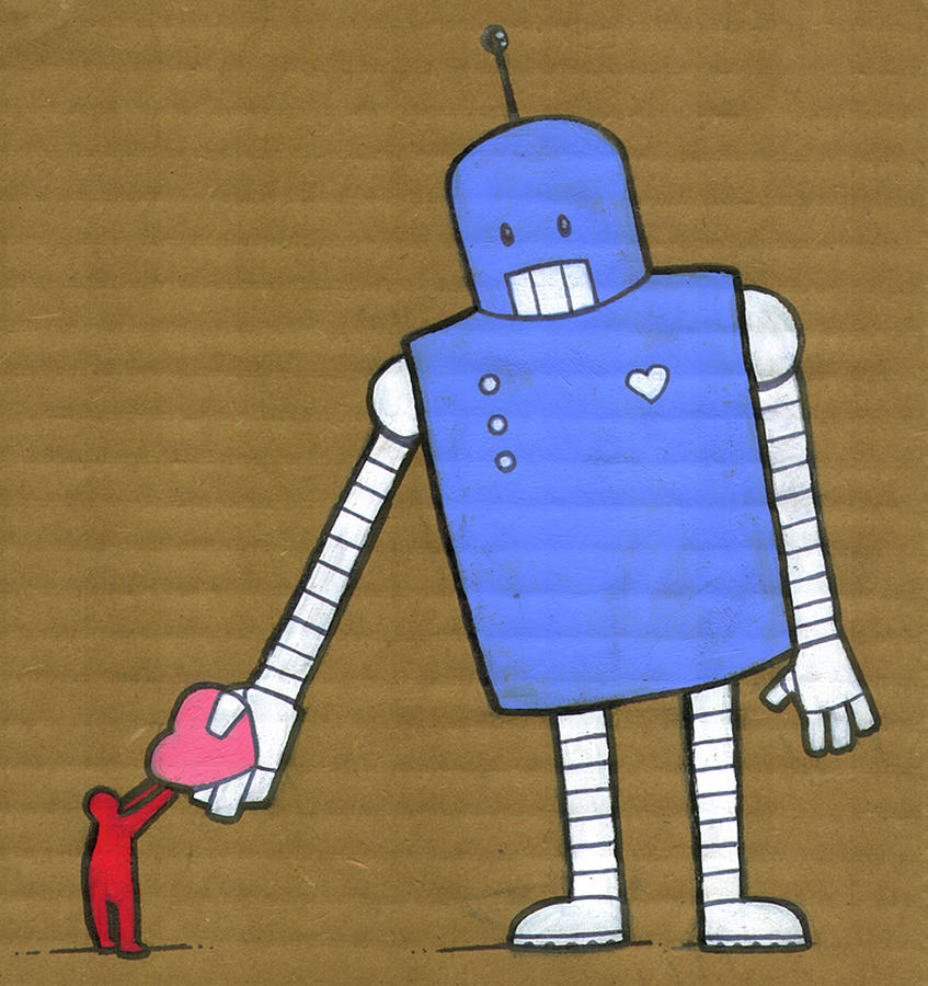 Holding Digital Art - This Robot Has Heart by All Images © Tyler Garrison, 2009.