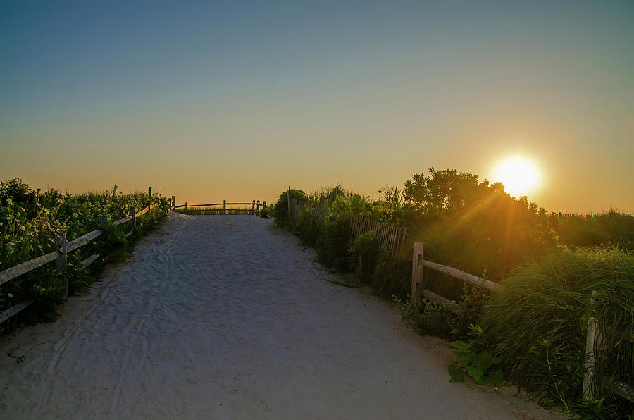 This Way to the Beach - Strathmere at Sunrise Photograph by Bill Cannon