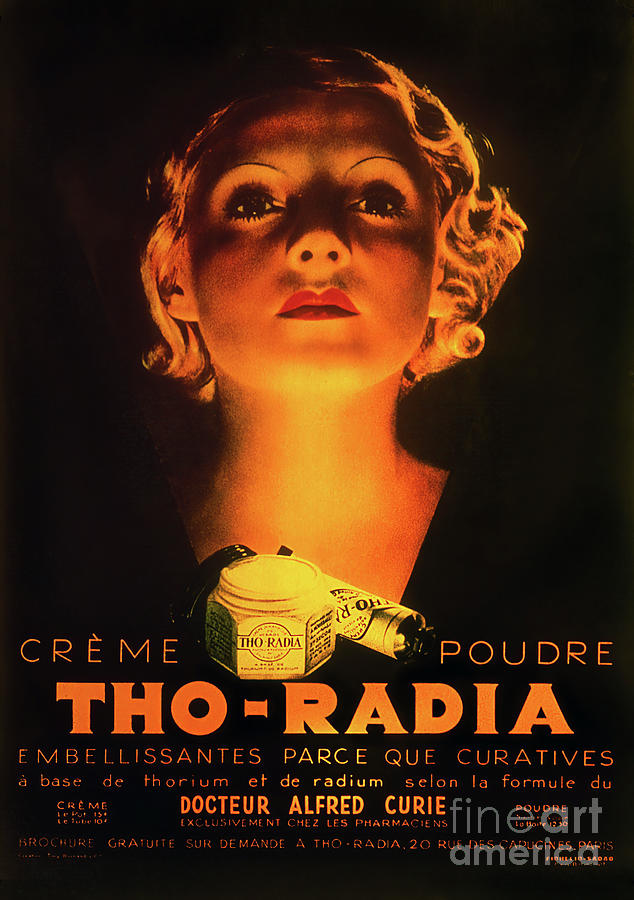 Tho-Radia Radioactive Radium Makeup Cosmetics Ad Photograph by Tina Lavoie