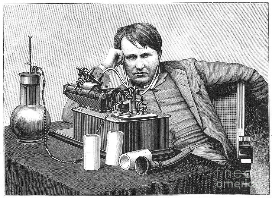 Thomas Alva Edison, 1888. Artist Anon Drawing by Print Collector