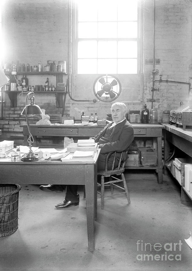 Thomas Alva Edison In His Laboratory Photograph by Bettmann