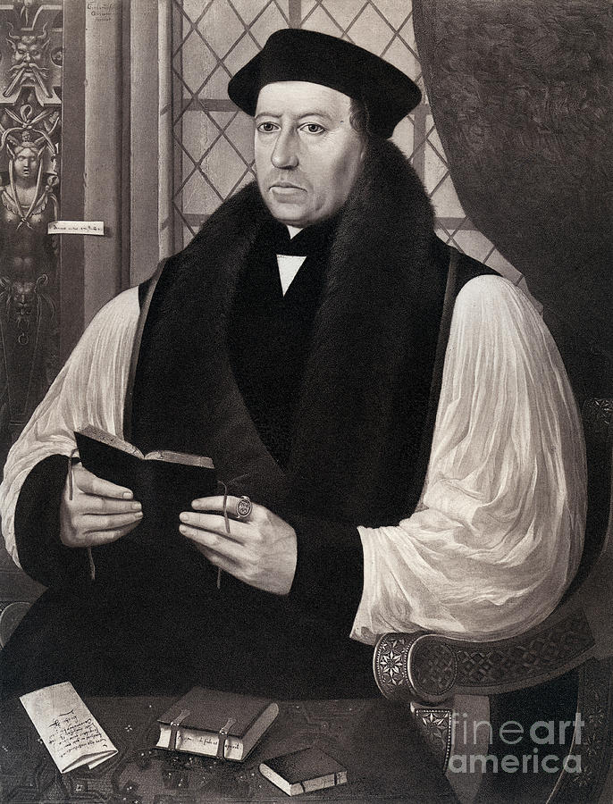 Thomas Cranmer 1459-1556, Archbishop Drawing by Print Collector