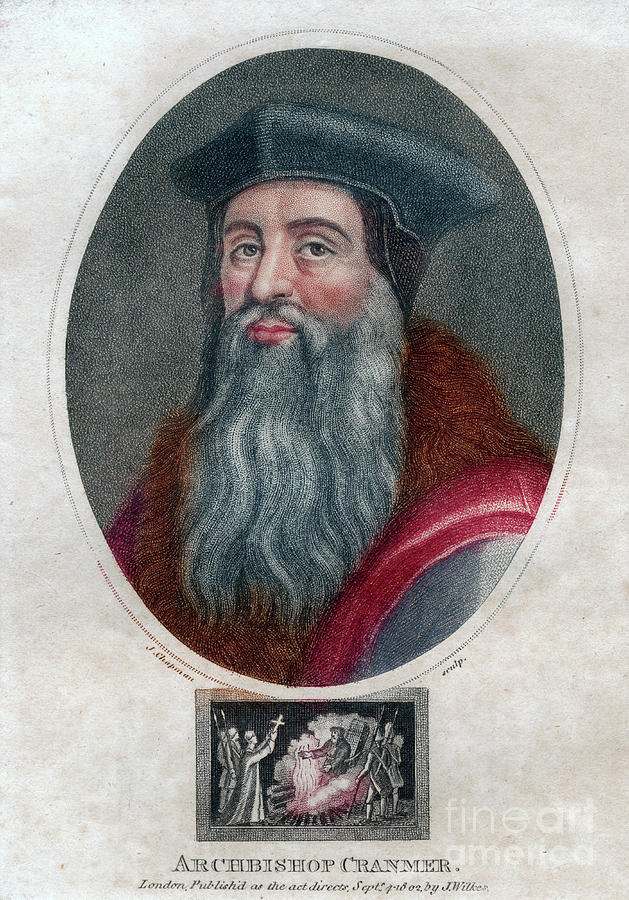 Thomas Cranmer, Archbishop Drawing by Print Collector
