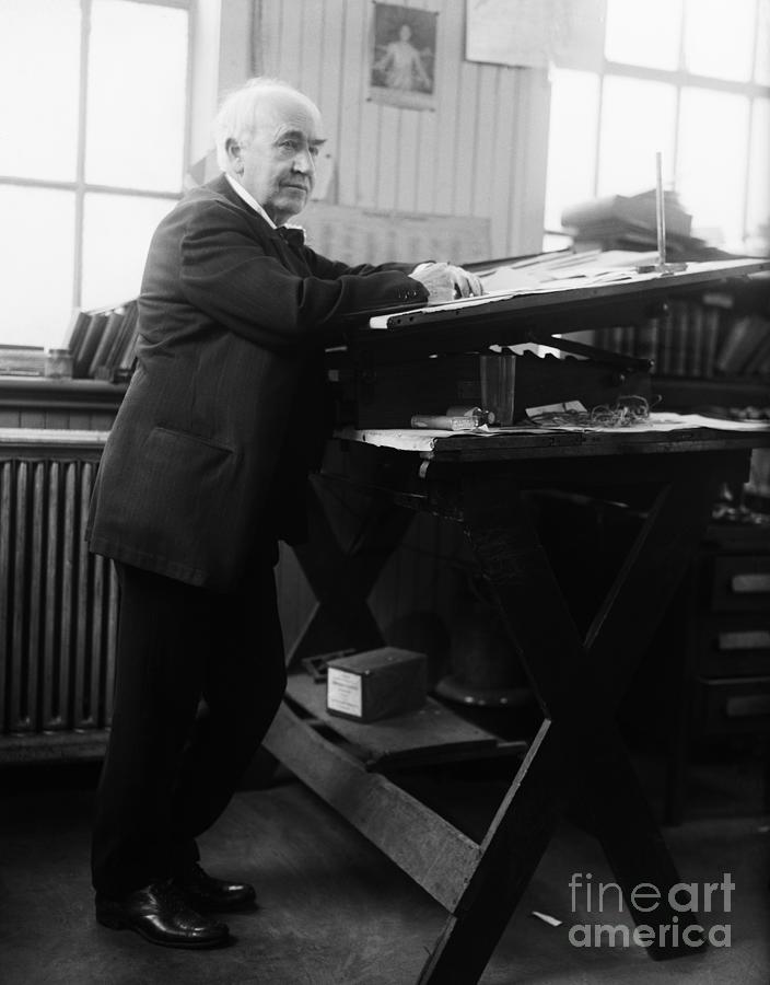 Thomas Edison Drawing Table Photograph by Bettmann