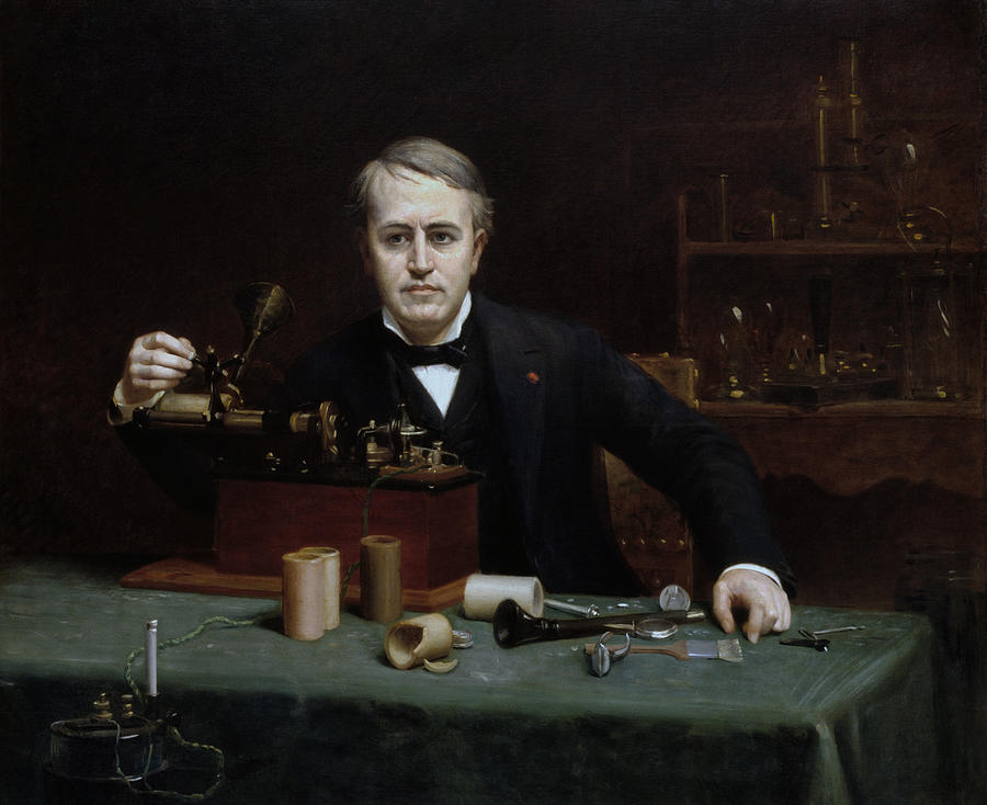 Thomas Edison in his Laboratory Painting by War Is Hell Store
